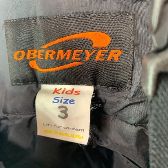 Obermeyer Kids Black Racerback Pockets Activewear Overall Snow Bib Pants Size 3 - Picture 4 of 5